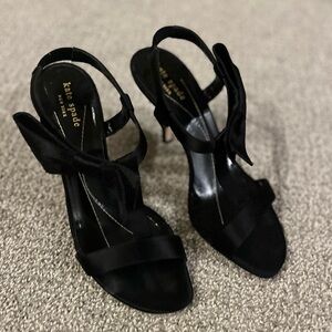 Kate Spade Black Bow Satin Heels